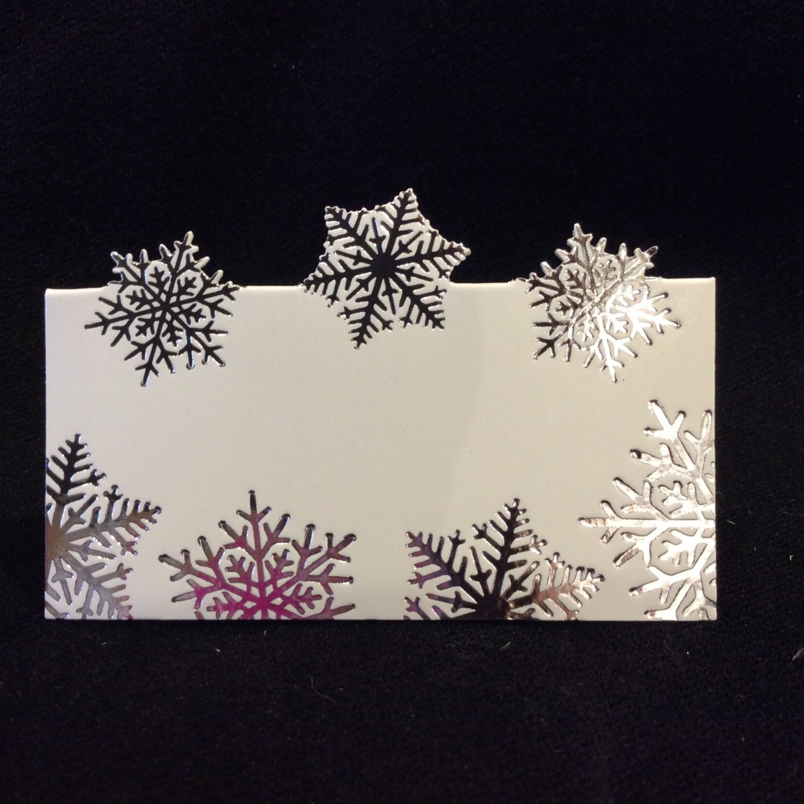 Silver Snowflake Fold Place Card (12 pc)