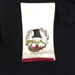 Snowman & Berry Wreath Tea Towel