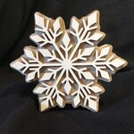 5” Snowflake Decor White & Natural (Small)