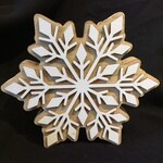 7” Snowflake Decor White & Natural (Large)