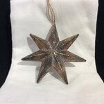 **Brown Wood Star w/Gold Foil Orn.