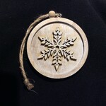 **Whitewashed Snowflake Disk Orn