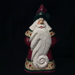 7" Carved Santa w/Curly Cue Beard
