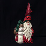 9" Carved Best Friends Tall Hat Santa