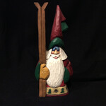 9" Carved Skier Santa