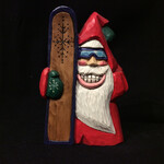 6" Carved Snowboarder Santa