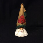 5" Carved Santa Orn w/Maple Leaf