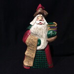 9" Toy List Carved Santa