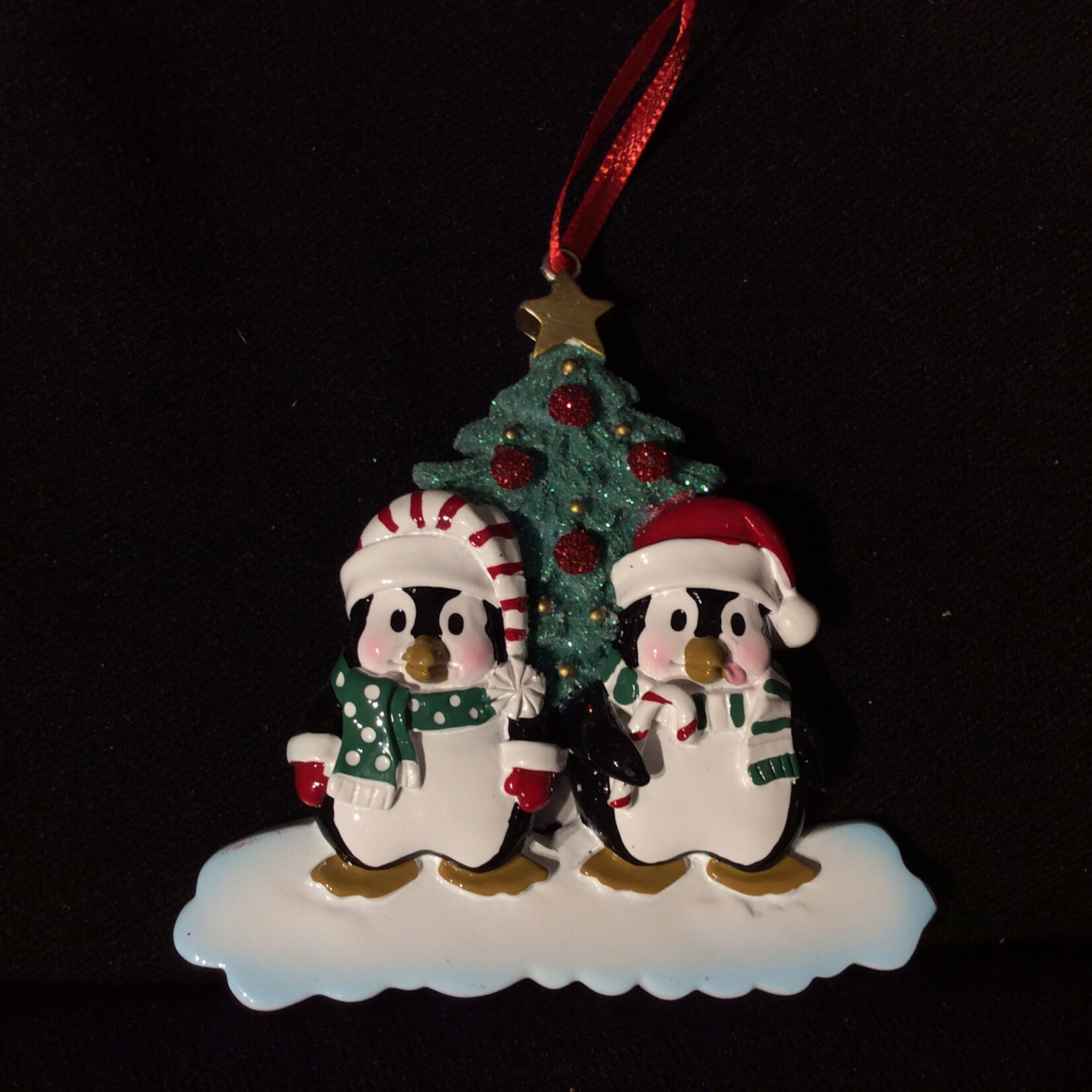 Winter Penguin Couple Orn.