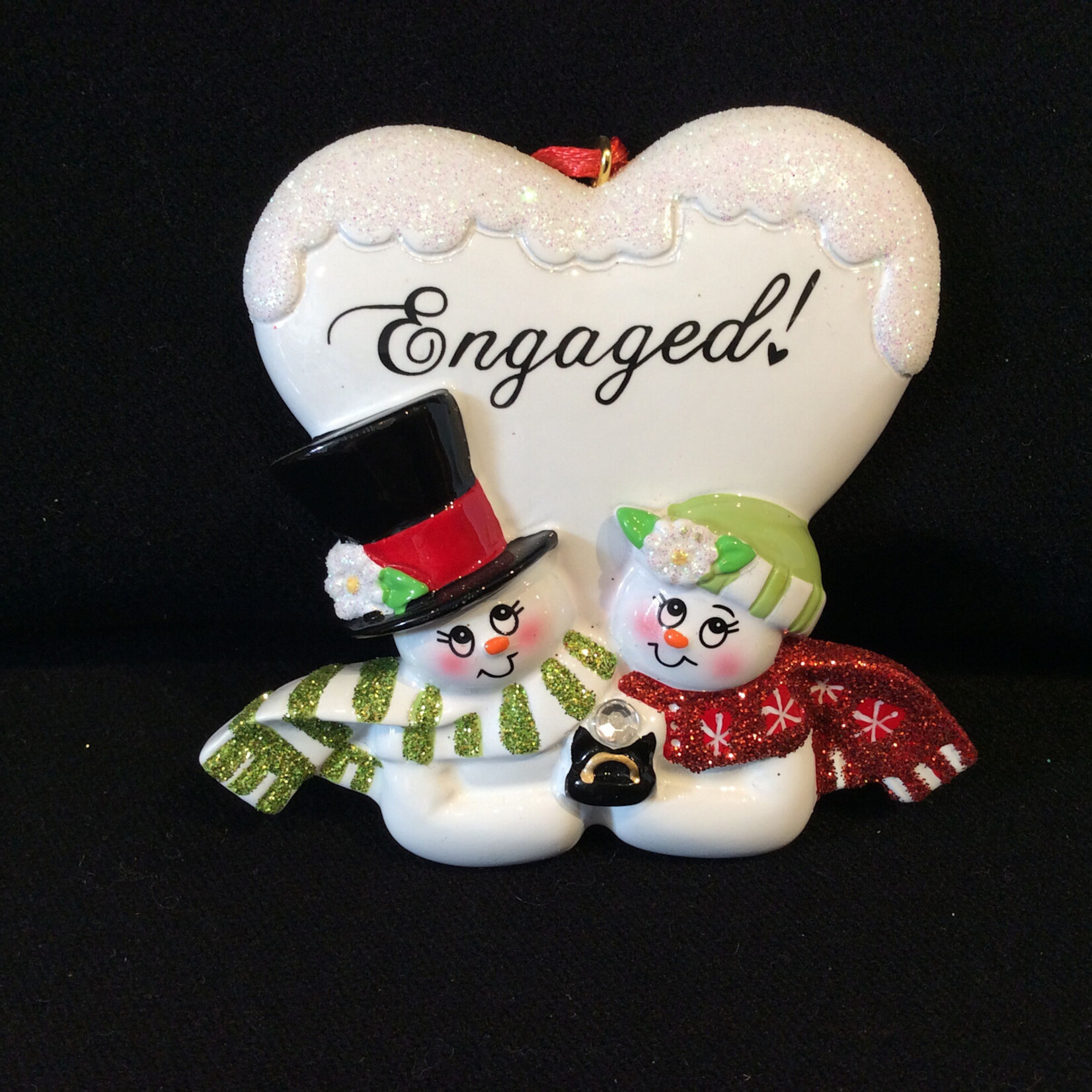 Snow Couple Engaged Orn