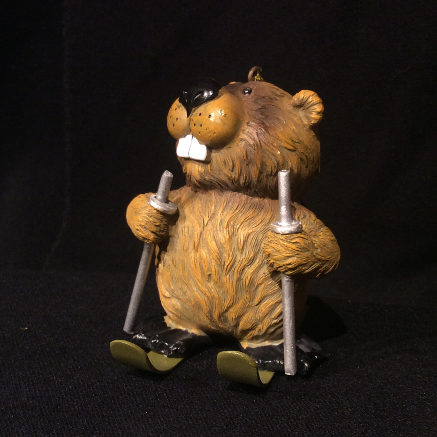 Beaver Skiing Ornament