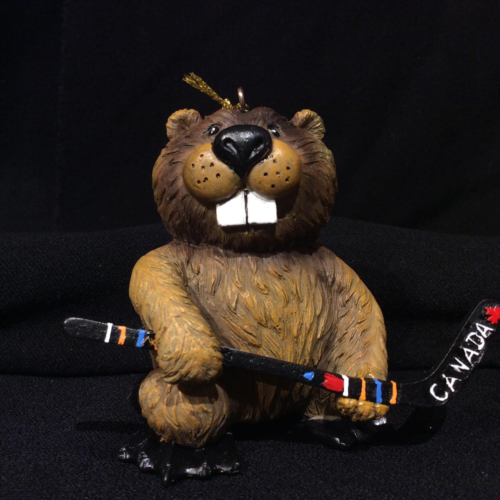 Beaver w/Hockey Stick Ornament