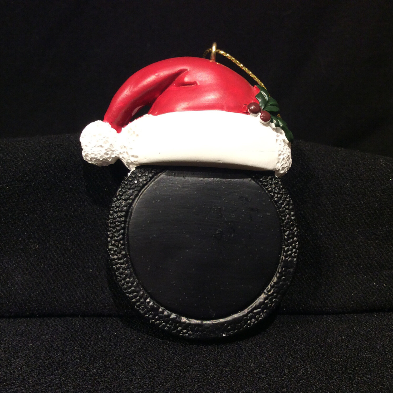 Hockey Puck w/Santa Hat Orn
