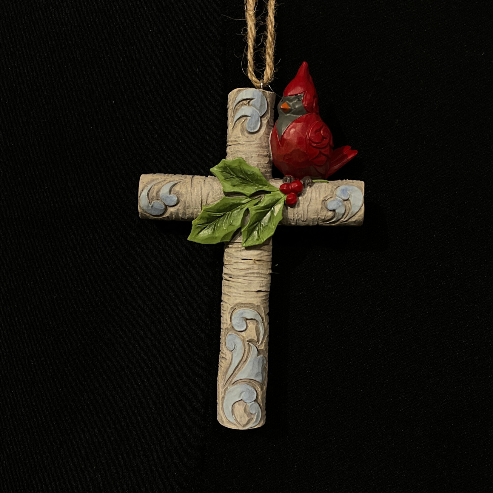 Jim Shore - Cross & Cardinal Orn