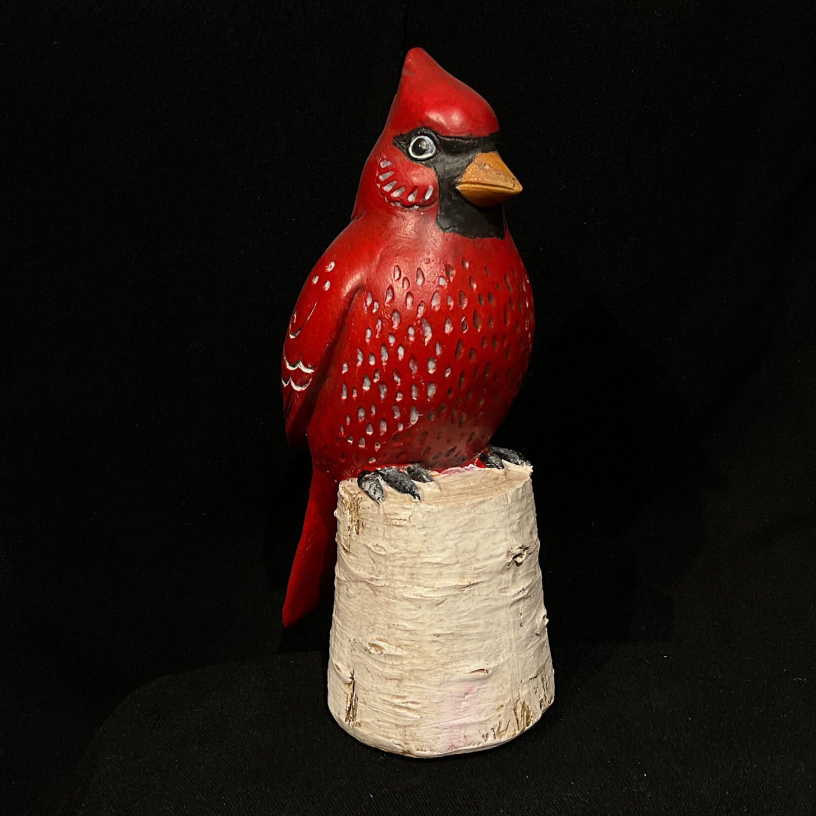 **9" Cardinal on Birch Stump