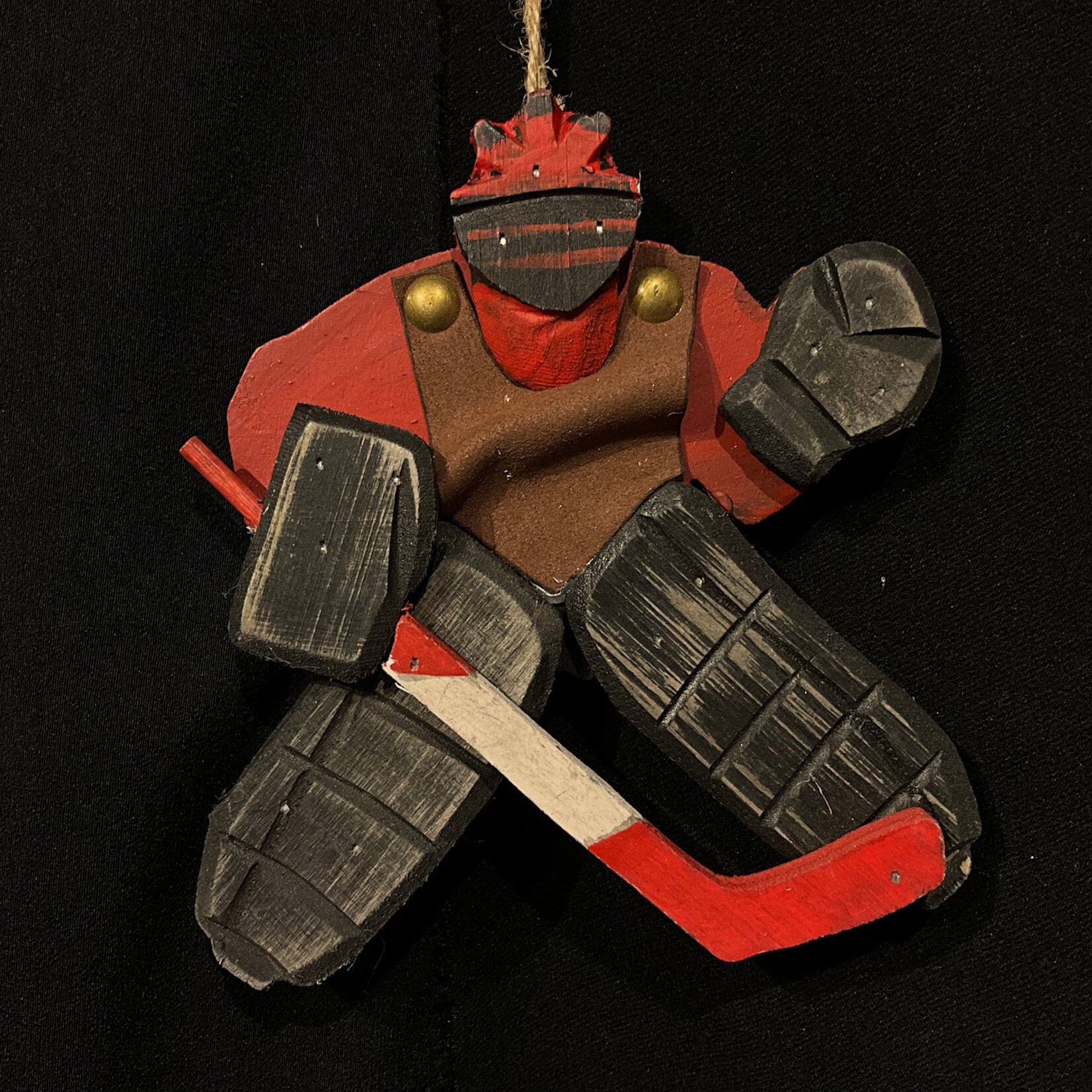 **6" Wood Goalie Ornament