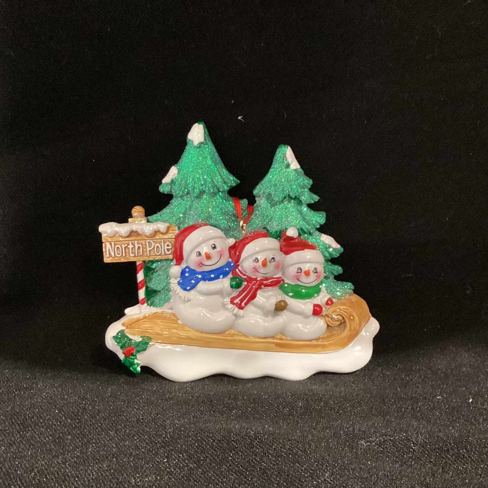 * Snowman Family on Toboggan - 3