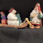 7" Snowshoe Carved Santa w/Polar Bear