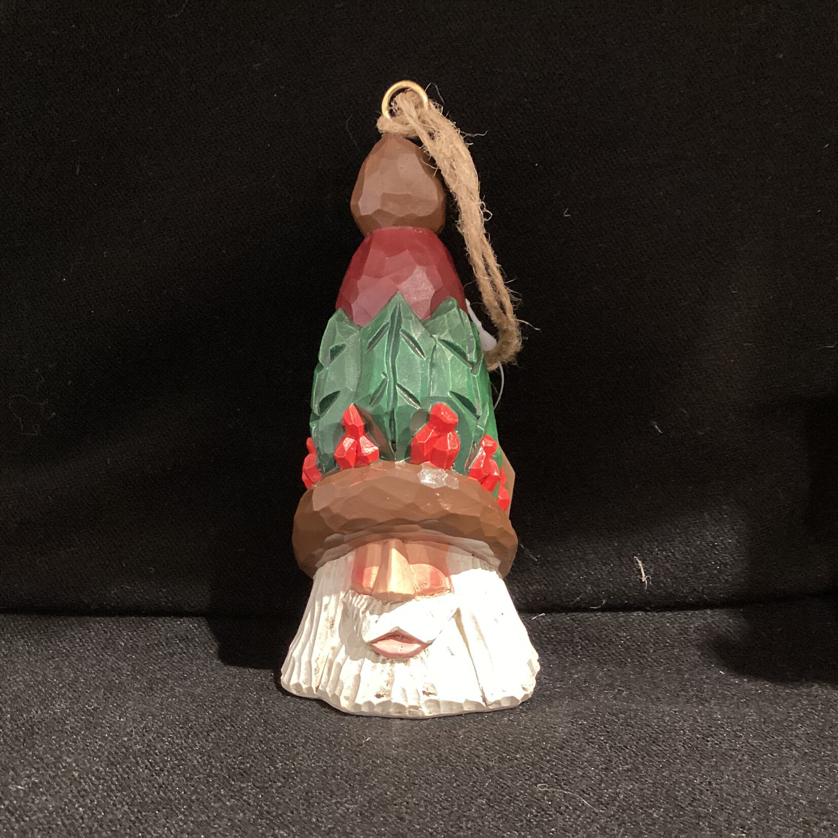 Tall Holly Hat Santa Orn