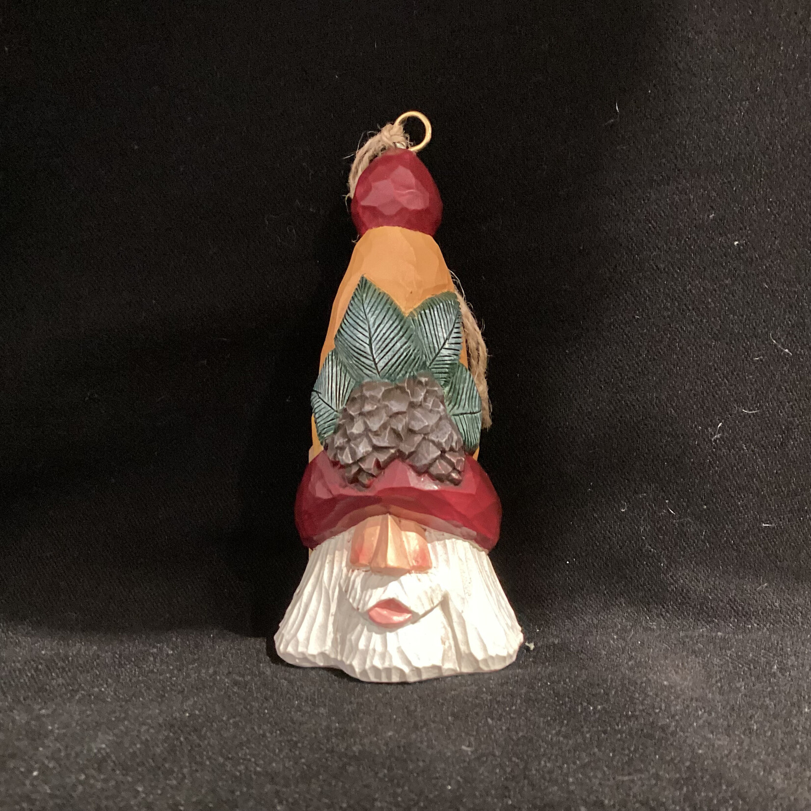 Pinecone Tall Hat Santa Orn