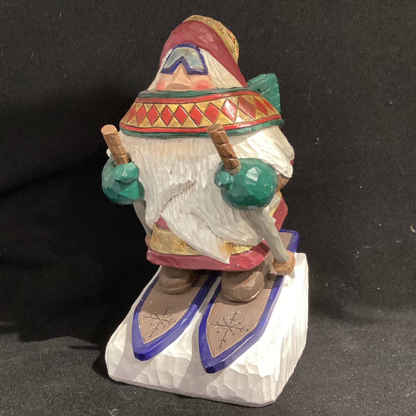 8" Carved Downhill Racer Santa