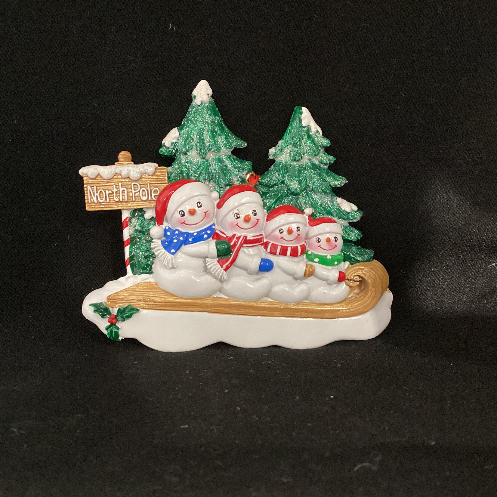 * Snowman Family on Toboggan - 4