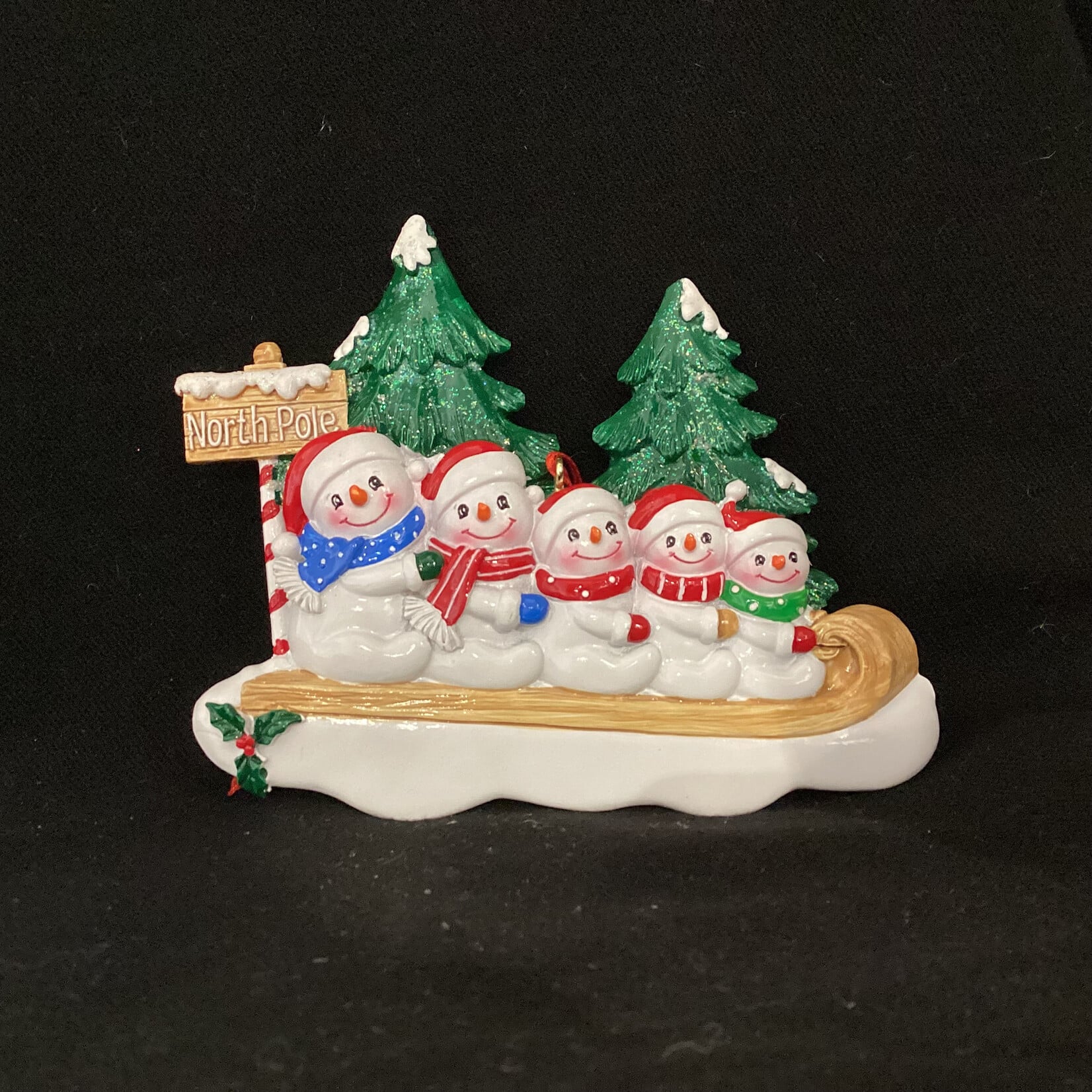 * Snowman Family on Toboggan - 5