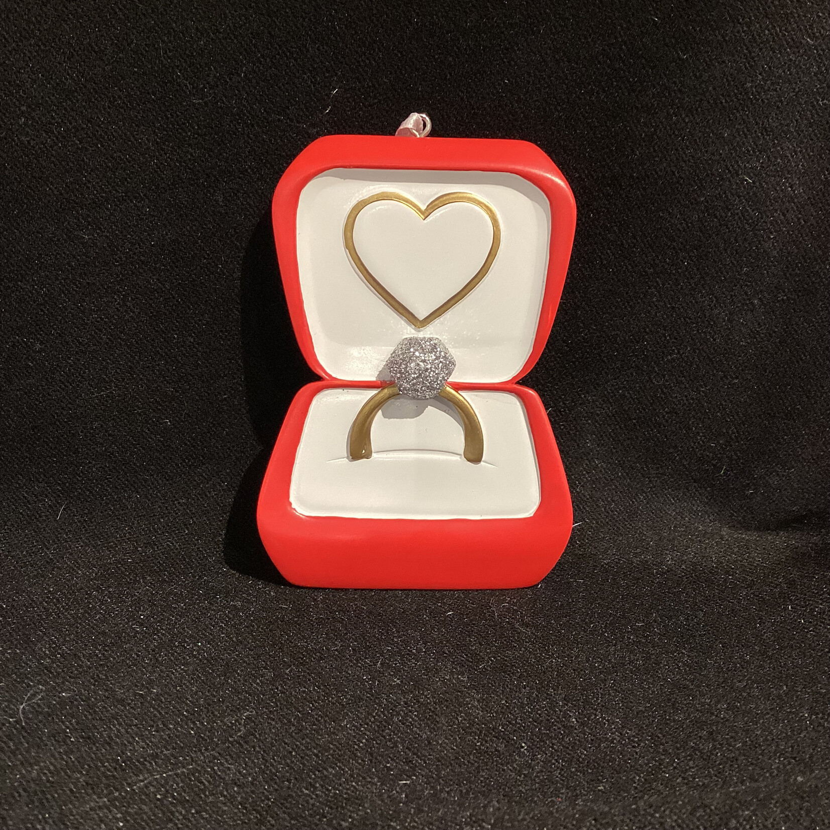 Diamond Ring in Red Box Orn