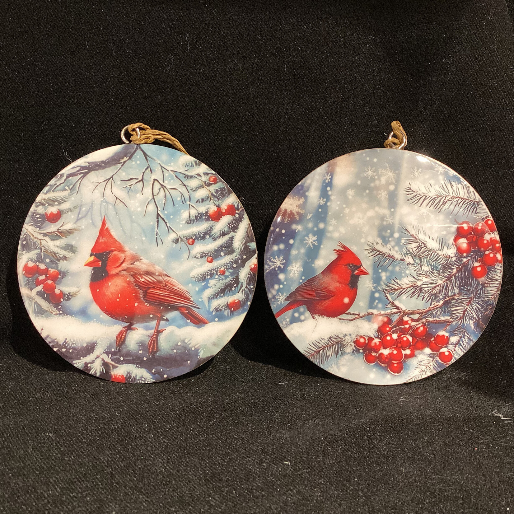 Disc Ornament w/Cardinal 2A