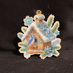Metal Blue Jay Birdhouse Orn