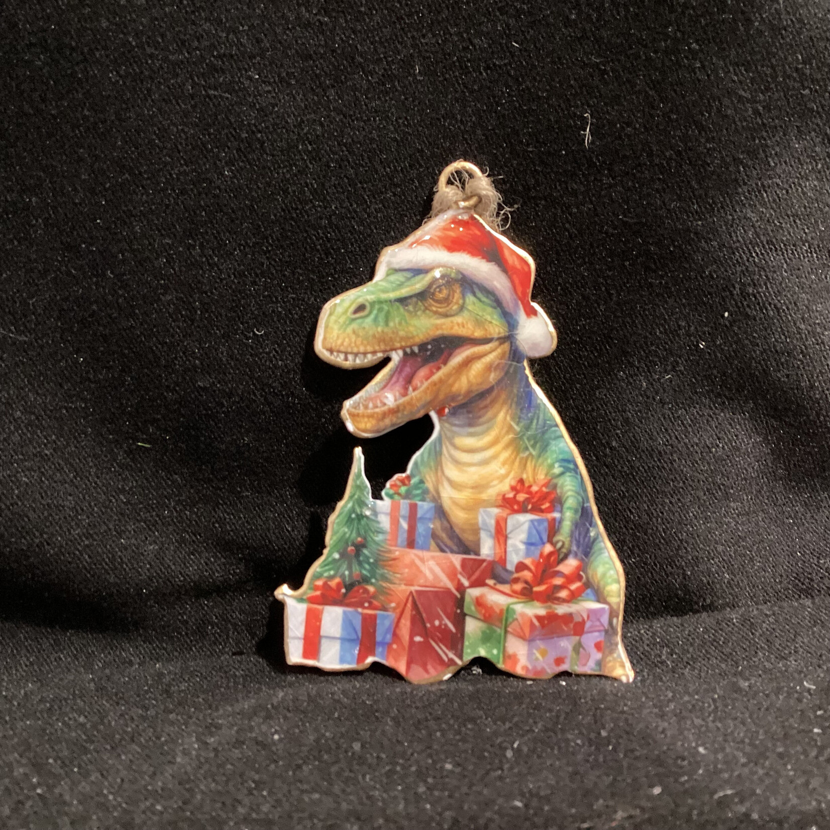 Metal Christmas Dinosaur Orn