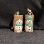 Tree Bark Snowman Orn 2A
