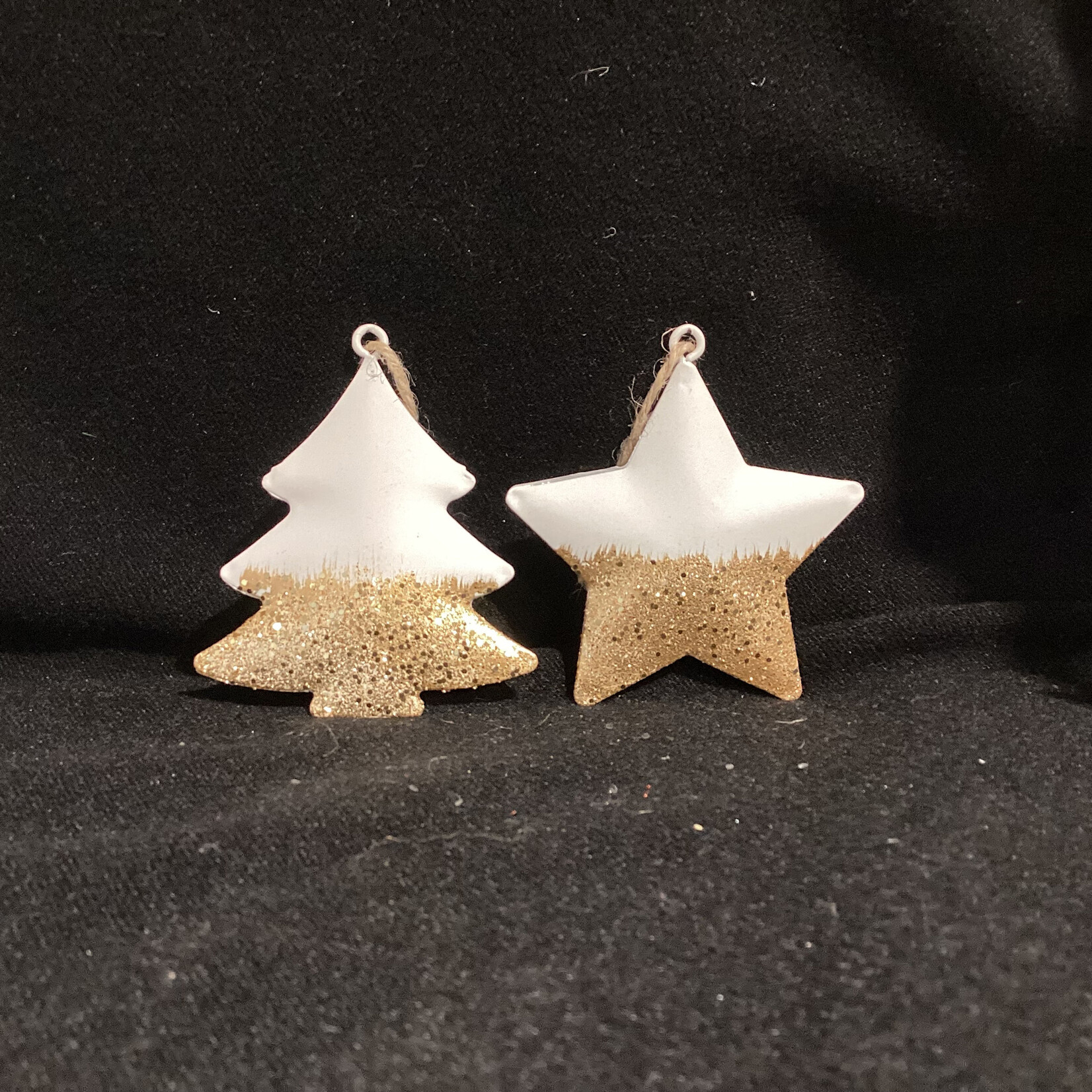 **Mini White Star/Tree w/Gold Trim 2A