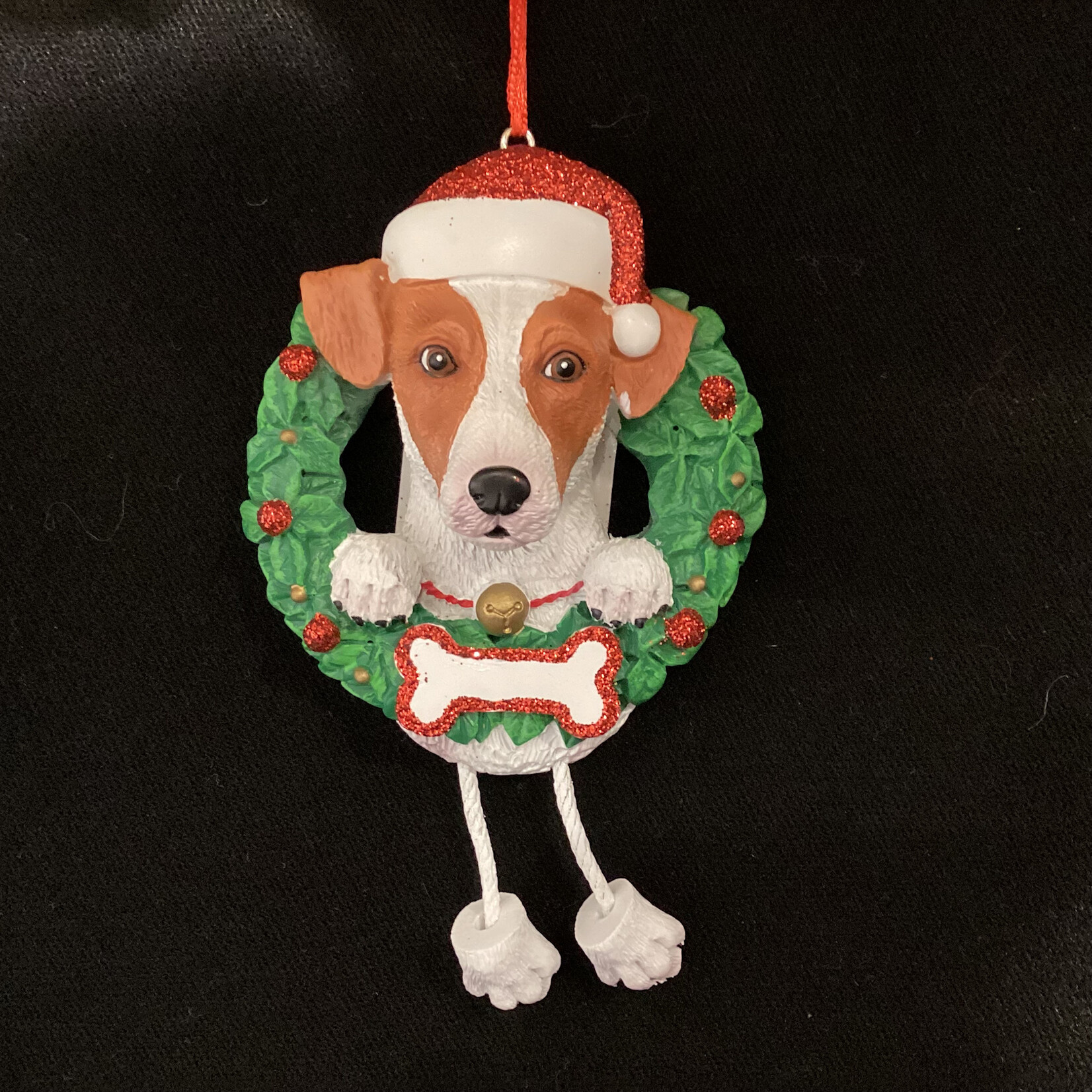 Jack Russell in Wreath Orn
