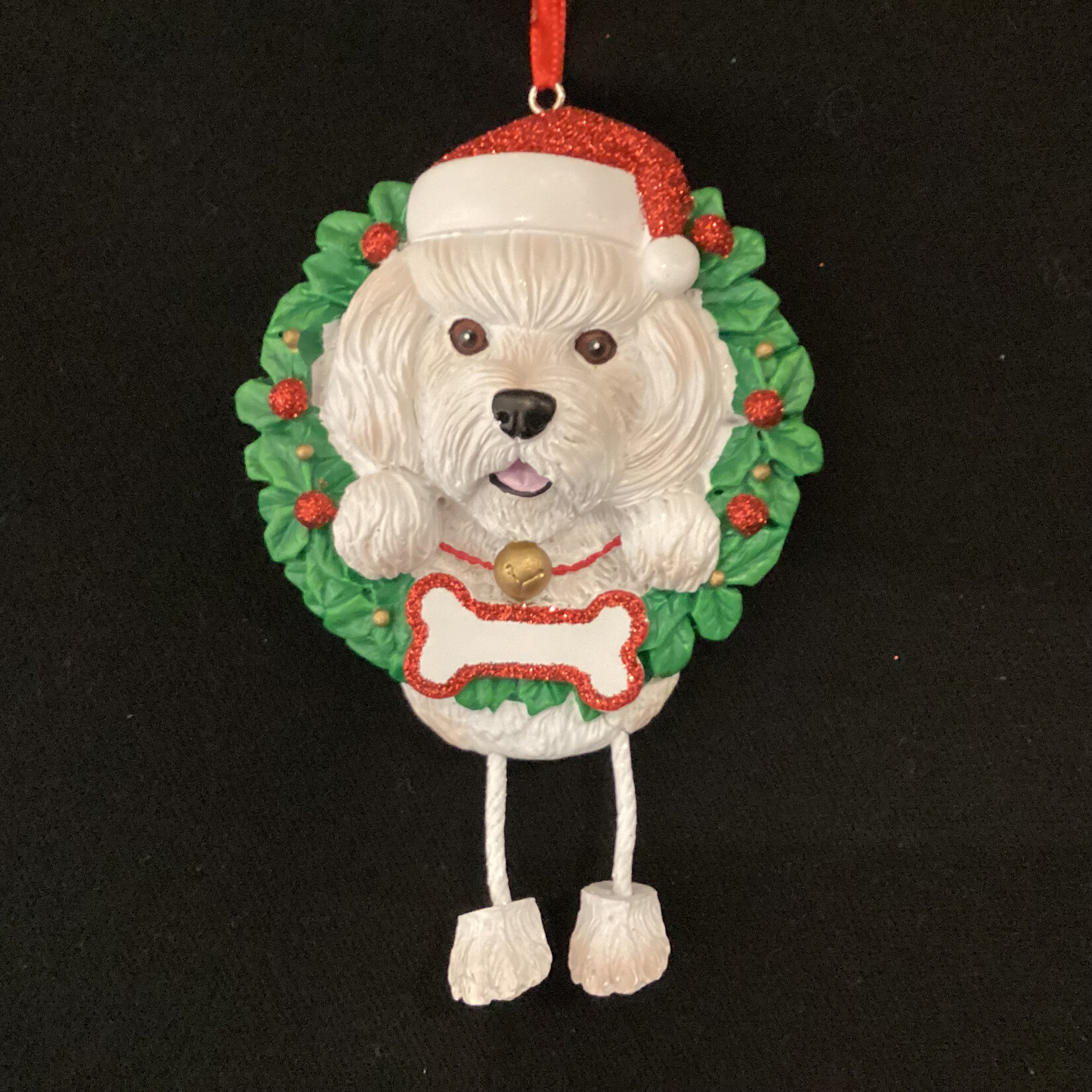 Bichon Friese in Wreath Orn
