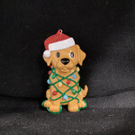 **Dog Tangled in Lights Orn