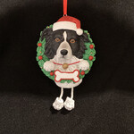 Border Collie in Wreath Orn