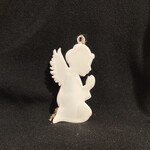 **White Enameled Angel Orn