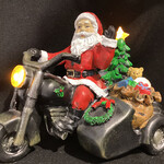 8.25" Santa on Motorcycle w/Sidecar