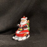 Snowmobile Santa Orn