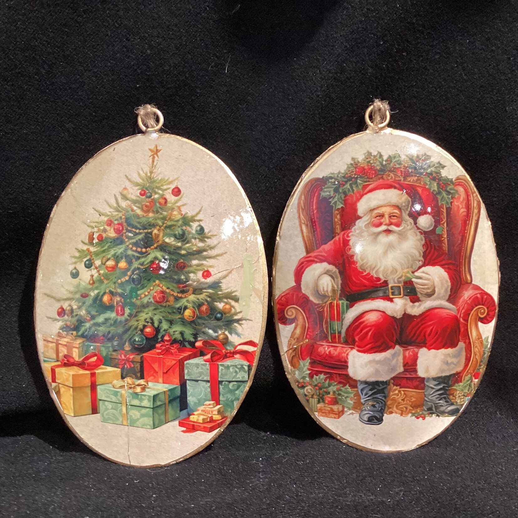 **Vintage Santa Disc Orn 2A