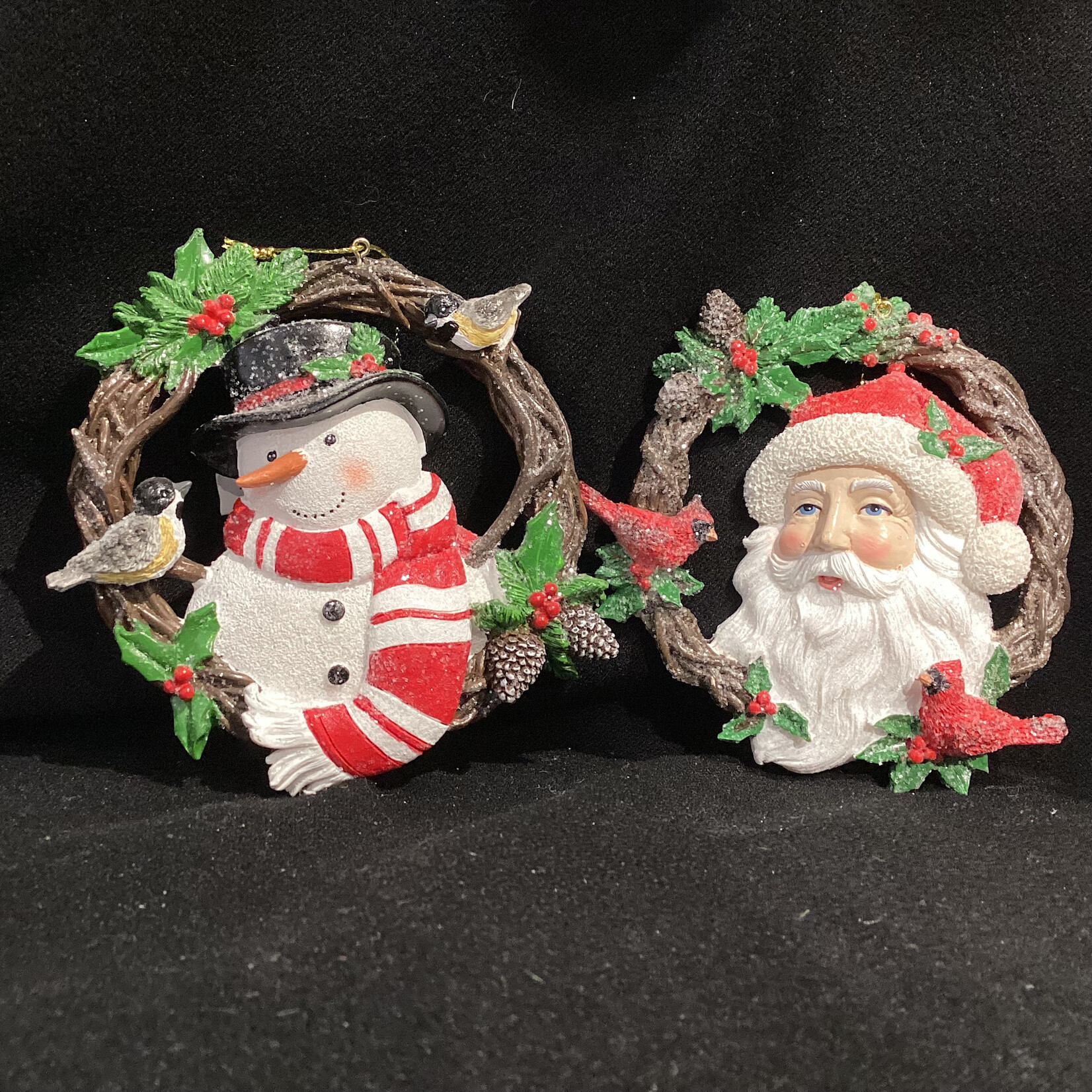 Santa/Snowman in Wreath Orn 2A
