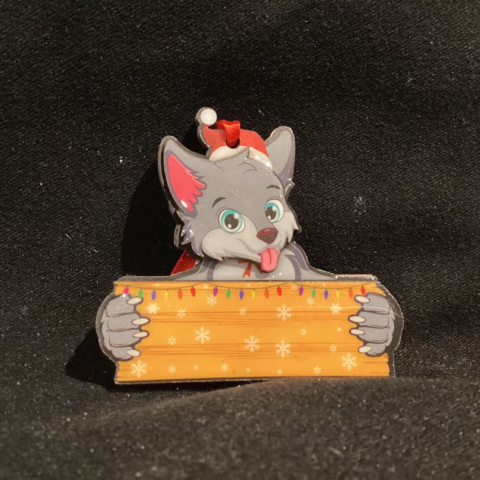 Cartoon Wolf w/Sign Orn