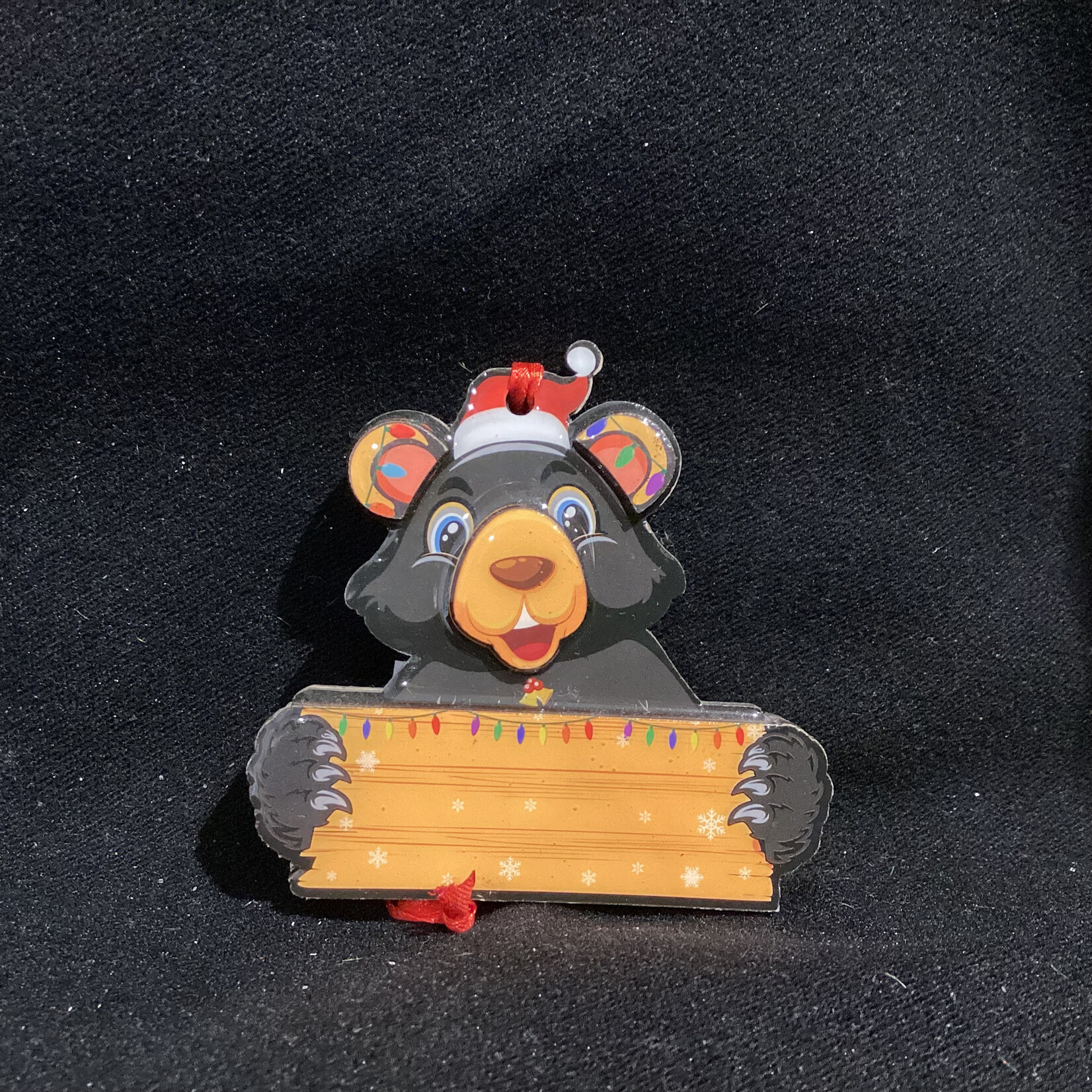 Cartoon Bear w/Sign Orn