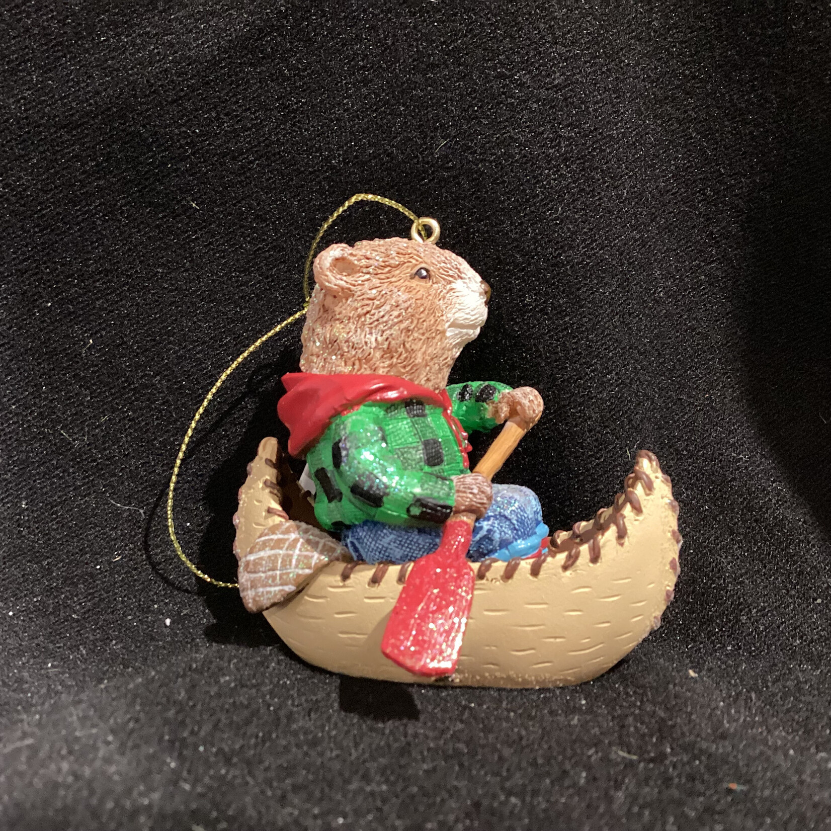 Painted Beaver In Canoe Orn