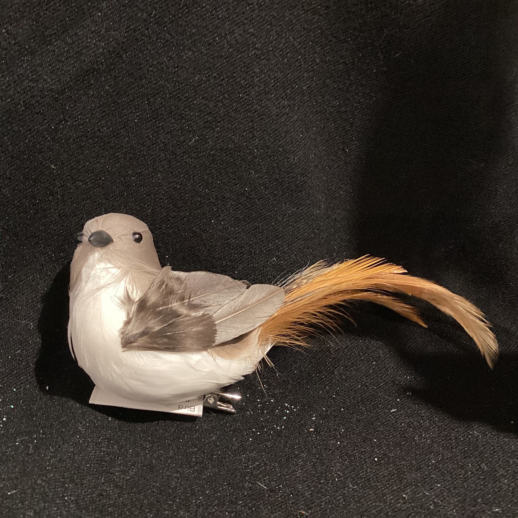 Grey w/Brown Tail Clip-On Bird