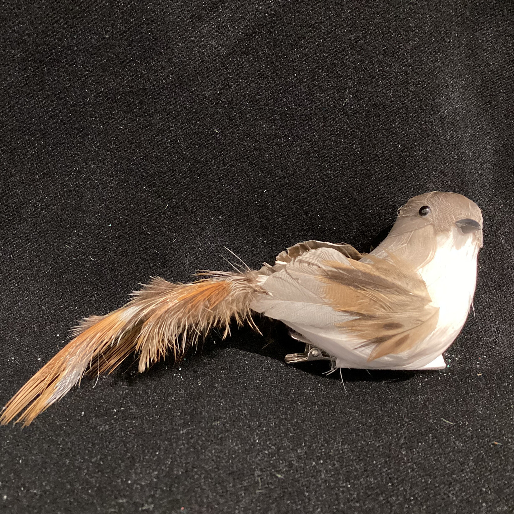 **Grey/Cream Clip-On Bird