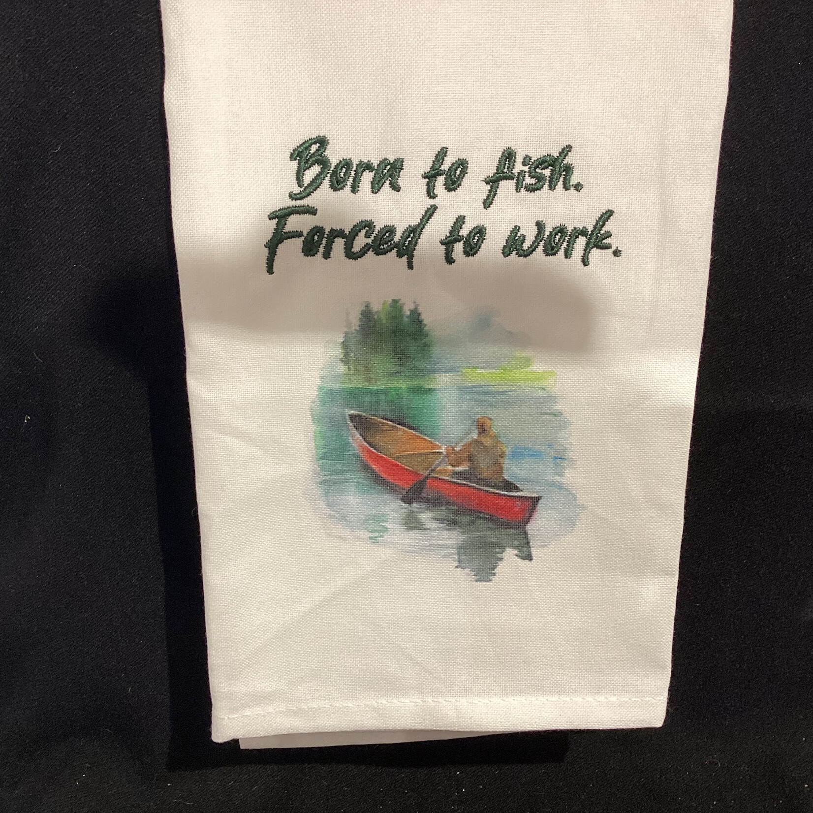 **Born To Fish Tea Towel