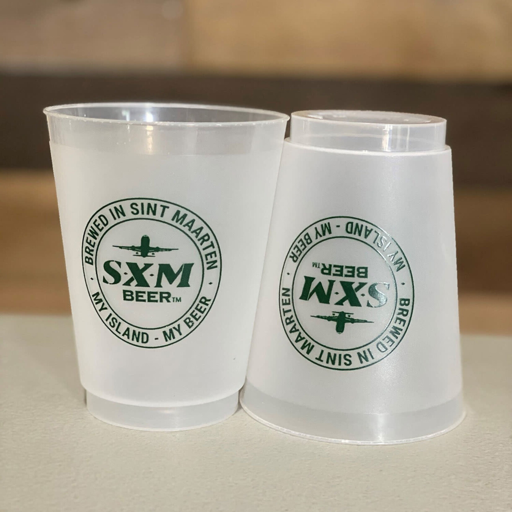 SXM Beer Plastic Cups Clear