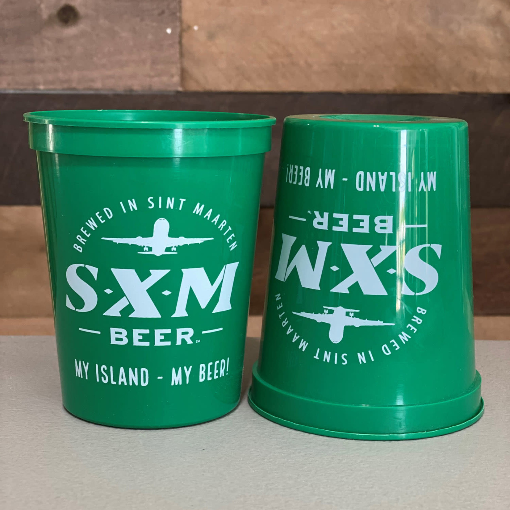SXM Beer Plastic Cups Green